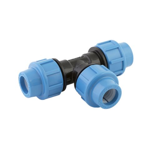 Тройник обжимной пластиковый для труб ПНД Джилекс