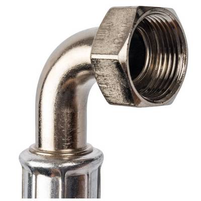 Гибкая подводка угловая для воды 1" гайка-штуцер сталь нержавеющая Stout