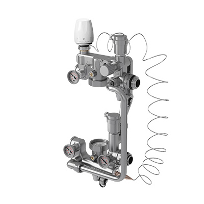 Смесительный узел для тёплого пола 20-60 °С (без насоса), латунь никелированная Royal Thermo Royal Mix НС-1061925