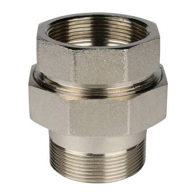 Американка латунная внутренняя/наружная резьба под конус с прокладкой O-ring никелированная Stout