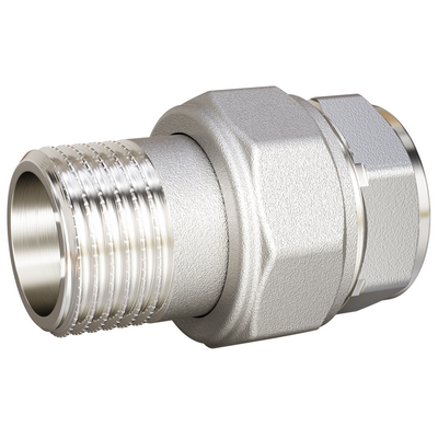 Американка латунная внутренняя/наружная резьба под конус никелированная LD Pride