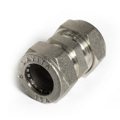 Муфта соединительная для гофрированной трубы 50х50 никелированная Lavita C/P 50-50 НР ØНИКЕЛЬ