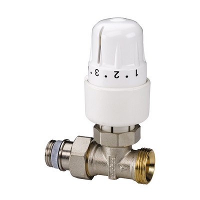 Вентиль на обратную подводку прямой 3/4"х1/2" с термоголовкой Simplex RTL, F11882