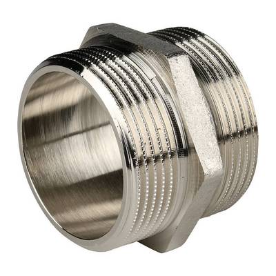 Ниппель латунный наружная резьба никелированный Stout