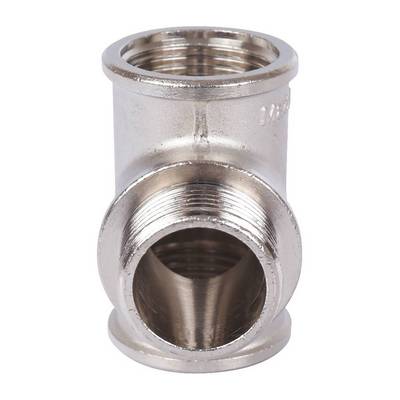 Тройник латунный внутренняя/наружная/внутренняя резьба никелированный Stout