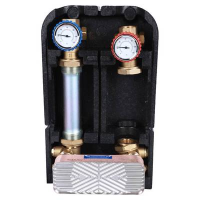 Насосная группа с теплообменником 18 пластин Ду25 в теплоизоляции (без насоса) Stout SDG-0038-182501