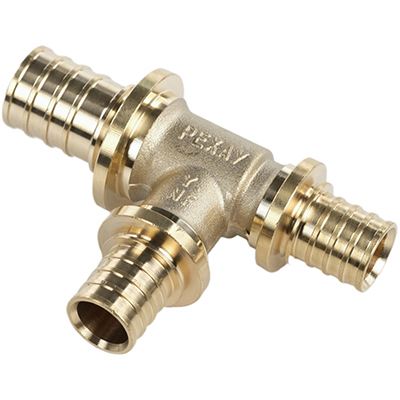Тройник переходной для труб из сшитого полиэтилена Рехау Rautitan MX DZR латунь