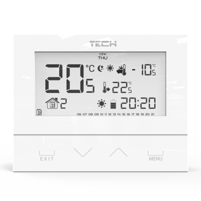 Терморегулятор проводной двухпозиционный программируемый ST-292v3 Tech серия 5/10, с датчиком  влажности
