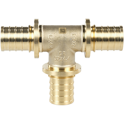 Тройник равнопроходной для труб из сшитого полиэтилена Рехау Rautitan MX DZR латунь