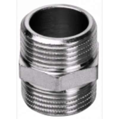 Ниппель латунный НАРУЖНАЯ резьба НН 1/2" никелированный Vieir SHN33