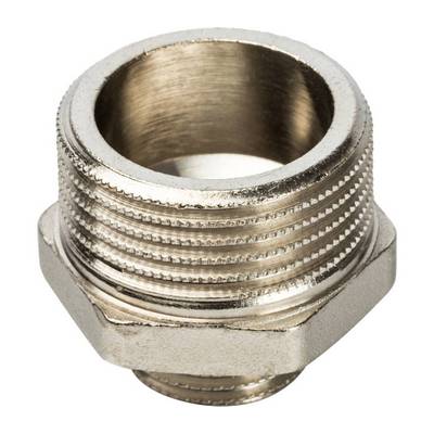 Ниппель латунный переходной наружная резьба никелированный Stout