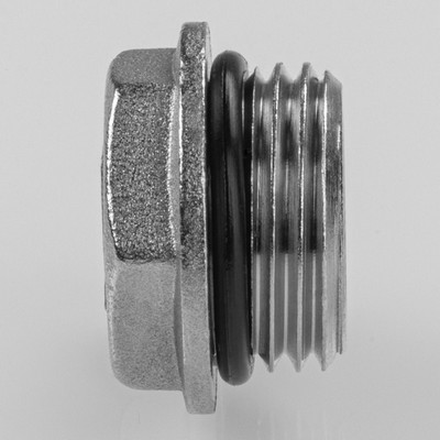 Заглушка (пробка) латунная с НАРУЖНОЙ резьбой НР 1/2" o-ring никелированная Remer 431TA12RR