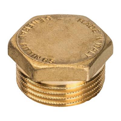 Заглушка (пробка) латунная НАРУЖНАЯ резьба НР 1/4" Stout SFT-0024-000014