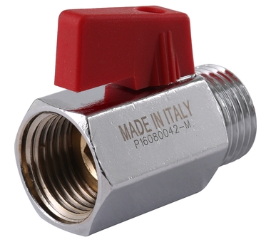 Кран шаровой латунный вн-НАР резьба, ручка-бабочка, хром Itap Mini