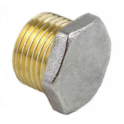 Заглушка (пробка) латунная с наружной резьбой никелированная Tim