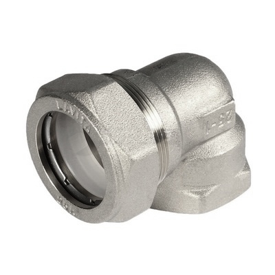 Угол комбинированный для гофрированной трубы с внутренней резьбой ВР Ø15х1/2" никелированная Lavita E/S 15*1/2" HP НИКЕЛЬ