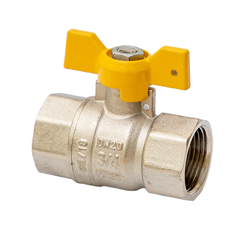 MVI Кран шар. ГАЗ вн-вн 3/4" бабочка Никель Premium