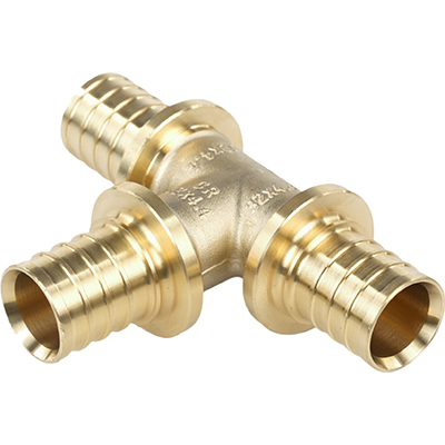 Тройник равнопроходной для труб из сшитого полиэтилена Рехау Rautitan MX DZR латунь