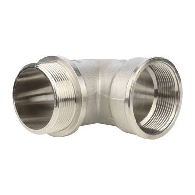 Угол латунный внутренняя/наружная резьба с упором никелированный Stout