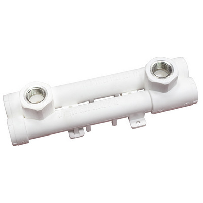 Планка полипропиленовая монтажная с водорозетками (внутренняя резьба) проходная Valfex белая