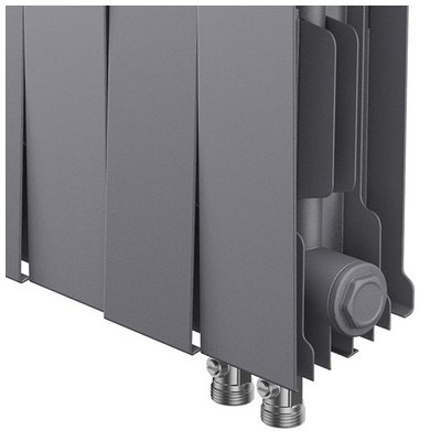 Радиаторы Royal Thermo PianoForte 200 Silver Satin VDR биметаллические, серебристые нижнее правое подключение