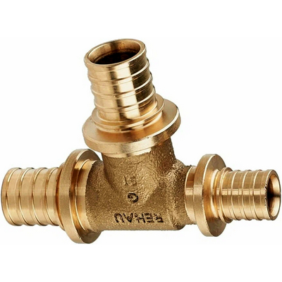 Тройник переходной для труб из сшитого полиэтилена Рехау Platinum RX бронза