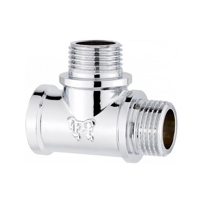 Тройник латунный наружная/наружная/внутренняя резьба хромированный Tim