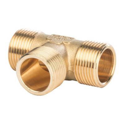 Тройник латунный наружная резьба Stout