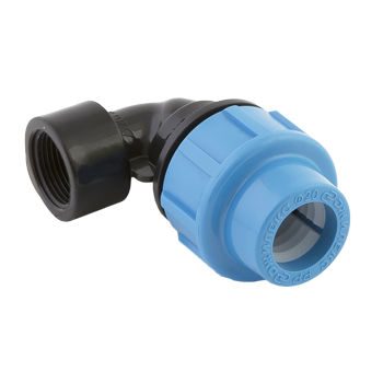 Угол обжимной пластиковый для труб ПНД с внутренней резьбой Джилекс