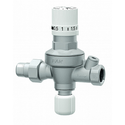 Клапан подпиточный ВН 1/2" настраиваемый 0,5-4 бар с отводом под манометр Far FA210512