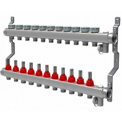 Группа коллекторная для тёплого пола Royal Thermo на 11 выходов с расходометрами RTE52.111