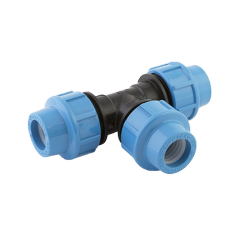 Тройник обжимной пластиковый для труб ПНД Джилекс