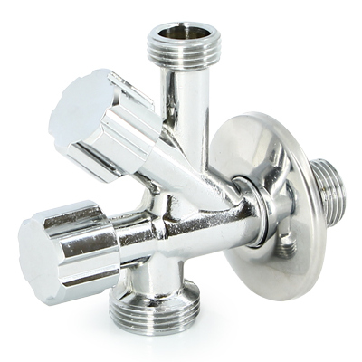 Кран шаровой для с/т приборов латунный комбинированный НАР-НАР-НАР 1/2"х1/2"х3/4", хром Uni-Fitt 184A2231