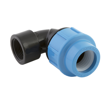 Угол обжимной пластиковый для труб ПНД с внутренней резьбой Джилекс