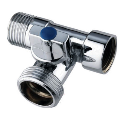 Кран шаровой для сантехнических приборов 1/2"х3/4"х1/2" Нар/Нар/Вн  трёхпроходной Хром Tim BL5837