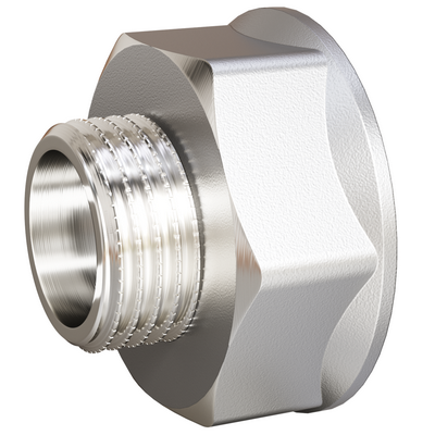 Переходник латунный внутренняя/наружная резьба никелированный LD Pride