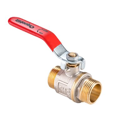 Кран шаровой латунный НАР-НАР резьба, ручка-рычаг, никель MVI AquaHit