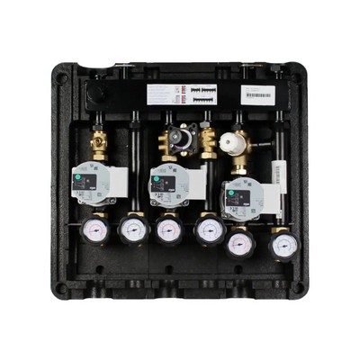 Коллектор для котельных на 3 контура с НГ 1" стальной 47 кВт с гидрострелкой, теплоизоляцией и крепежом Elsen SmartBox 2.0 EWG20.03