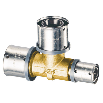 Тройник перех. 20x20x16 пресс Латунь FAR