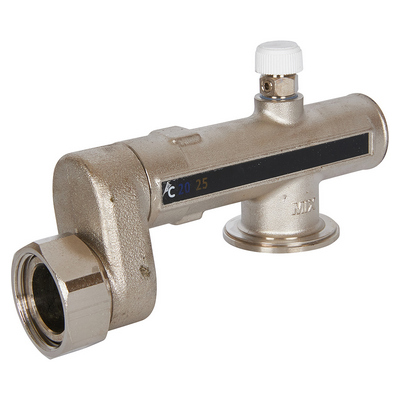 Смесительный узел для тёплого пола 20-55 °С (без насоса) с термостатическим клапаном, латунь никелированная Stout SDG-0120-005010