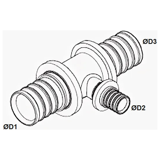 Тройник переходной для труб из сшитого полиэтилена Рехау Rautitan MX DZR латунь