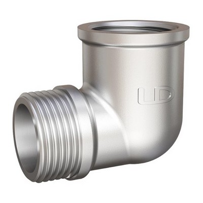 Угол латунный внутренняя/наружная резьба никелированный LD Pride