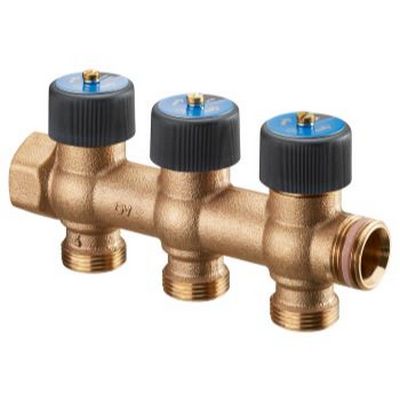 Коллектор Oventrop 3/4"х3/4" ЕК с регулирующими вентилями, Бронза