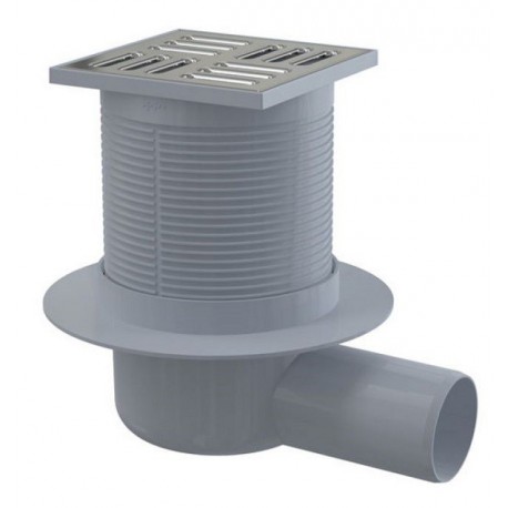 Трап-Сифон горизонтальный Alcaplast Ø50 мм решётка 105х105 мм для тёплых полов APV31