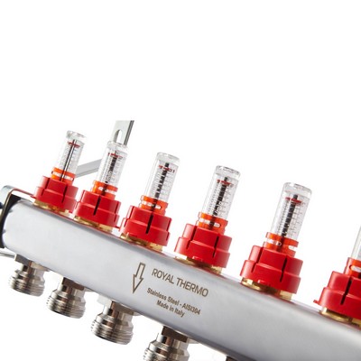 Группа коллекторная для тёплого пола Royal Thermo на 11 выходов с расходометрами RTE52.111