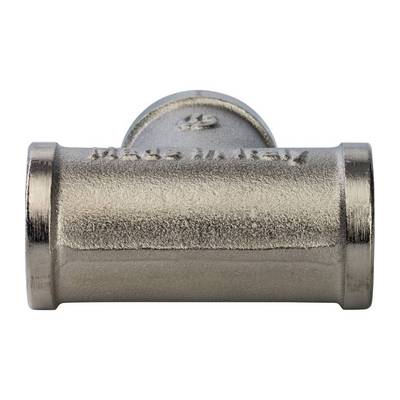 Тройник латунный внутренняя резьба никелированный Stout