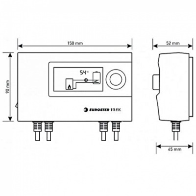 Контроллер отопления Euroster 11ЕК для управления циркуляционным насосом центрального отопления и ГВС E11EK