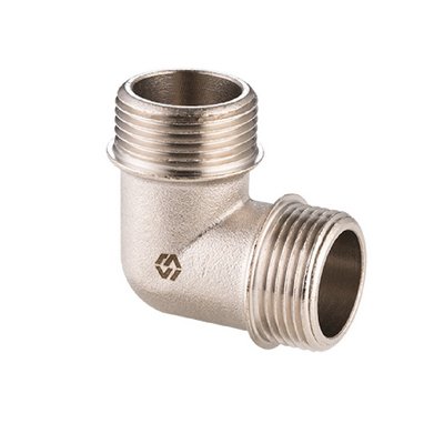 Угол латунный наружная/наружная резьба никелированный MVI