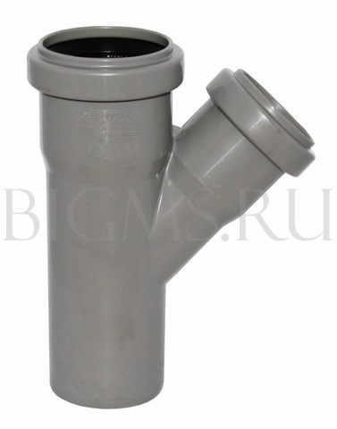 Тройник для внутренней канализации Ø50х40/45° серый HT Ostendorf 112210