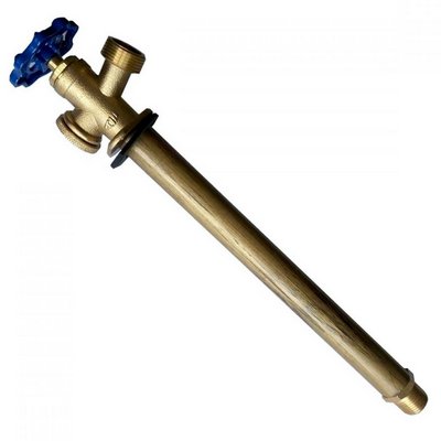 Незамерзающий кран латунный НАР-НАР резьба 1/2"х3/4" L=250 мм, хром Апогей 510001